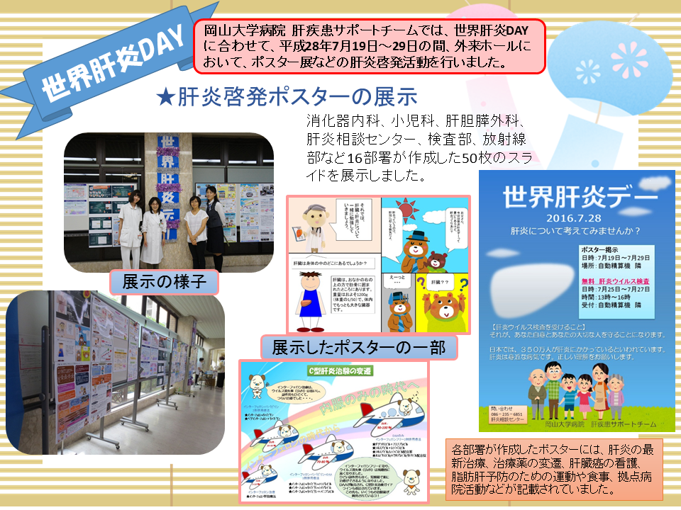 岡山大学病院　世界肝炎DAYの取り組み　図1